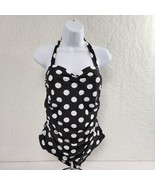 Polka Dot Black And White Halter Swimsuit Bathing Suit Women&#39;s Underwire... - £11.67 GBP