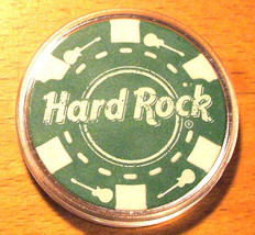 (1) Hard Rock Poker Chip Golf Ball Marker - Green - £6.23 GBP