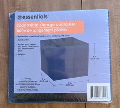 Essential Collapsible Fabric Storage Container 9&quot; x 9&quot; x 8&quot; Blue With Ha... - £3.92 GBP