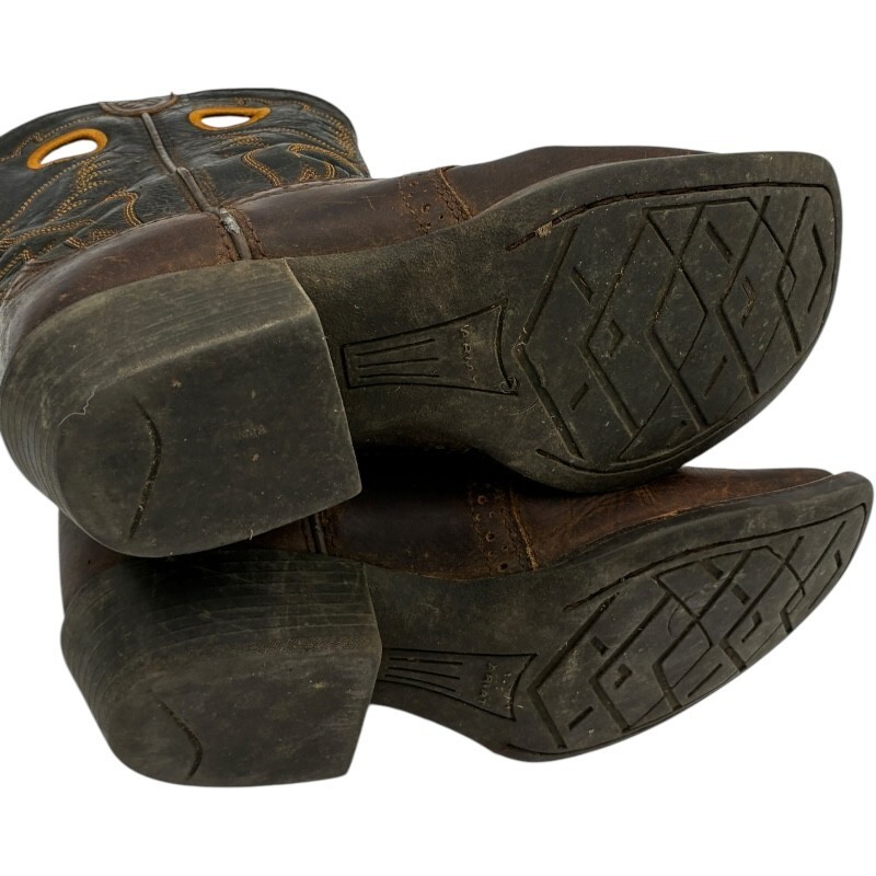 Ariat Boys' Roughstock Leather 4LR Square Toe Brown Western Boots size 2.5 Item image 12