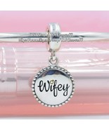 925 Sterling Silver Exclusive Charm Wifey Dangle Charm With Enamel - $25.79 CAD