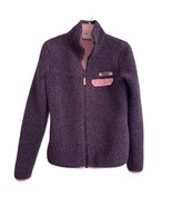 Columbia Purple Sherpa Zip Up Jacket Pink Lining Sz Medium - £14.55 GBP