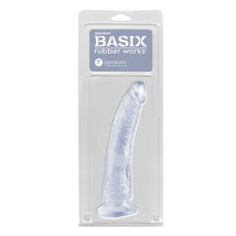 Pipedream Basix Rubber Works Slim Seven 7 in. Dildo With Suction Cup Clear - $31.67