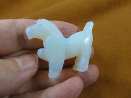 (Y-HOR-P-557) White Opalite HORSE gemstone carving figurine stone wild horses - £11.19 GBP