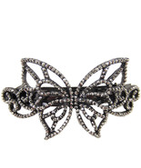 Anthony David Pewter Gray Butterfly Austrian Crystal Hair Accessory Clip - £15.38 GBP