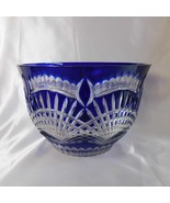 Very Large Blue Cut to Clear Bowl # 22353 - $315.00