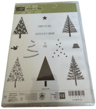 Stampin Up Cling Stamp Set Festival of Trees Christmas Gift Tag Card Mak... - $9.99