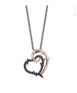 Enchanted Disney Fine Jewelry Black Stone Maleficent Heart Pendant Necklace - $150.44 CAD