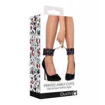 Shots Ouch Old School Tattoo Style Printed Ankle Cuffs Black - £13.91 GBP