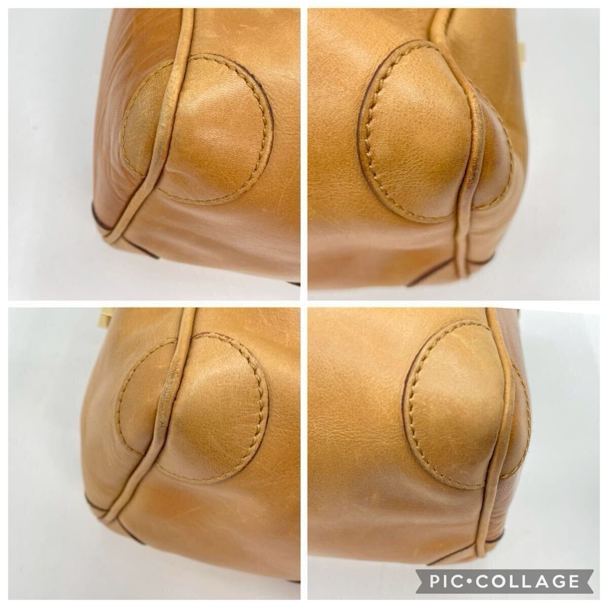 Gucci Sherry Mini Boston Bag, Tan leather, women's 2-way bag. Item image 6