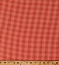 Homespun Peach 1/8&quot; Plaid Gingham Check Organic Cotton Fabric by Yard D153.07 - £23.97 GBP