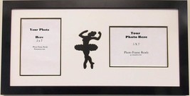 Wall Hanging Ballerina Dancer Photo Frame Holds Two 5x7 Photos (Black) Landscape - £30.36 GBP