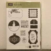 Stampin' Up Stamp Set Tags Til Christmas Rubber Cling Labels X 9 F4 - £7.84 GBP