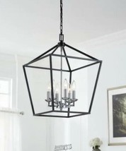 HDC-Weyburn 6-Light Black and Polished Chrome Caged Chandelier Dimmer Switch - £105.18 GBP