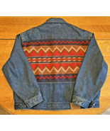 Vintage Pendleton Mens Denim Wool Jean Jacket Aztec Southwestern Panel XXL - £195.42 GBP