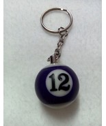 Billiard ball key chain key ring lucky number 12 - £4.30 GBP
