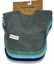 Tiny Twinkle Mess Proof Waterproof Feeding Bibs 5 Pk Boy Solid Colors 6-24 Month image 3