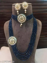Kundan Choker Meena Necklace Earrings Jewelry Set Trending Bridal Ethnic15 - £25.68 GBP