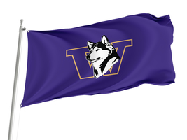 Washington Huskies NCAAF Flag,Size -3x5Ft / 90x150cm, Garden flags - £23.44 GBP