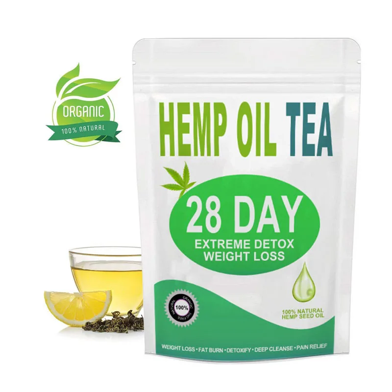 Hemp for U 28 Day 100% Pure Natural Detox Tea Weight Loss Tea Reduce Bloating an - $30.88