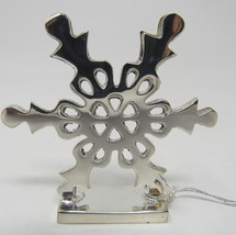 Snowflake Place Card Holder 2&quot; Silver Plated Christmas Decor Solid Brass - $8.90