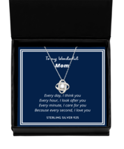 To my Mom, every day I think you - Love Knot Silver Necklace. Model 64038  - £31.41 GBP