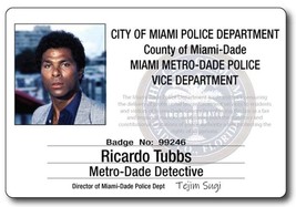 RICARDO TUBBS Miami Vice Halloween Costume or Cosplay Name Badge Tag mag... - £13.58 GBP