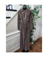 Lane Bryant Jumpsuit Women Size 26/28 Brown Metallic Wide Leg Long Sleev... - $48.48 CAD