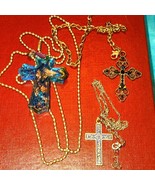 Very beautiful vintage cross necklace bracelet lot - €33,53 EUR