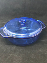 Anchor Hocking Cobalt Blue Casserole Dish w/ Lid 1.5L  Qt 8.25&quot; Sq Handle - £23.19 GBP