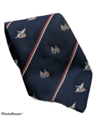 Tee Dee American Flag Eagle Striped Patriotic Blue Novelty Polyester Nec... - $19.45 CAD