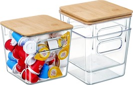 K Cup Organizer With Bamboo Lids, Coffee Bar Organizer 3 Pack Large Capa... - $39.99