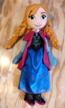 Disney Store Frozen Anna Plush Soft Doll 23&quot; w/Cape Great Condition! Sings Too! - £21.26 GBP