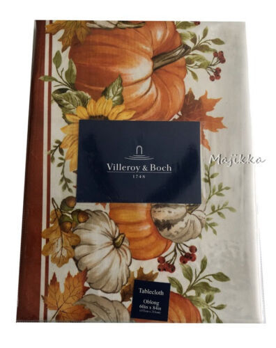 Primary image for Villeroy & Boch 60 x 84" Oblong Fall Thanksgiving Tablecloth Pumpkin Splendor
