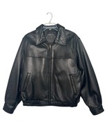 VTG Roundtree Yorke Bomber Jacket Mens XL Black Leather Zip Up Pockets 9... - $1,665.45 MXN
