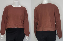 George Women&#39;s Crop Crew Sweatshirt 4X Brown NWT - $19.99