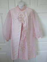 SYLVIA ANN Vintage MOB Pink Dress w/Sleeveless Overlay Duster Embellished 1960&#39;s - £47.14 GBP