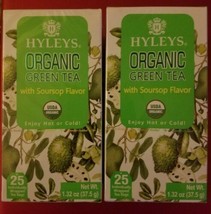 2 PACK HYLEYS ORGANIC GREEN TEA WITH ACAI BERRY &amp; +MORING  MIRACLE TREE - $27.72