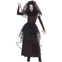 Goth Dark Bride Costume Med 10-12 Black Widow Day of Dead Senorita Frank... - $362.29 MXN