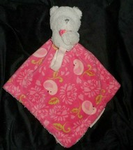Blankets &amp; Beyond Teddy Bear Security Blanket W/ Pink Birds Stuffed Animal Plush - £22.72 GBP