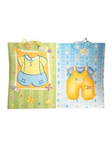 Baby Boy Shower Jumbo Glossy 2 pc Gift Bag Assortment 18 x 13 - £4.12 GBP