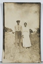 RPPC Man and Woman in Field Hagerstown Md Family Est Postcard K2 - £7.95 GBP