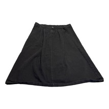 Dazy A-Line Skirt Women&#39;s Large Black Denim Pleated Slash Pockets Classi... - £19.01 GBP
