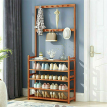 5 Tier Large Clothes Rack Stand Multifunctional Coat Shoes Hat Storage O... - $78.76