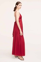 Rebecca Taylor Sz 6 Ruched Mesh Maxi Dress Hibiscus Red Tiered Long $395... - $56.42