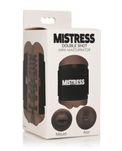 Curve Toys Mistress Double Shot Mini Masturbator Ass &amp; Mouth Dark - £13.44 GBP