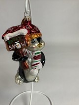 Christopher Radko Let It Snow Penguin Glass Christmas Ornament / Damaged - $12.86
