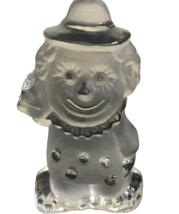 Viking Glass CLOWN Figural Paperweight Bookend Clear Frosted Heavy Vintage  - £34.83 GBP
