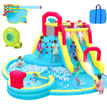 7 in 1 Inflatable Water Slide Bounce House 220.4&quot; X 193.3&quot; X 102.3&quot;  Water Park - £526.23 GBP