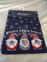 NEW Patriotic Tapestry TABLE RUNNER 13 X 72 Flags GNOME OF THE BRAVE 4TH... - £19.46 GBP